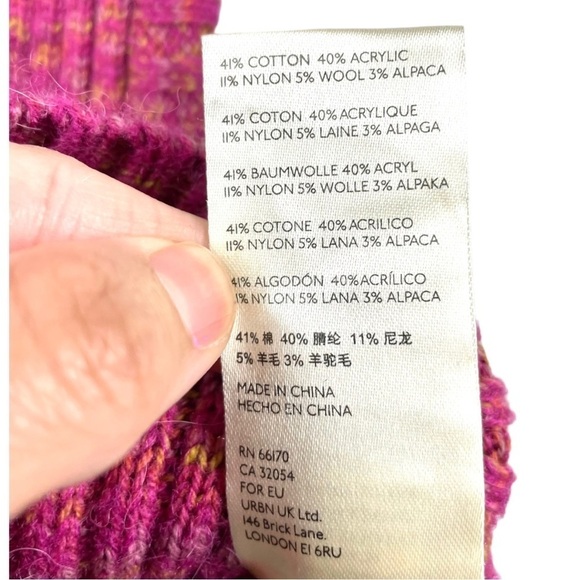 Free People Colby Marled Pink Cropped Alpaca Blend Ribbed Sweater Vest Size S - Picture 5 of 7